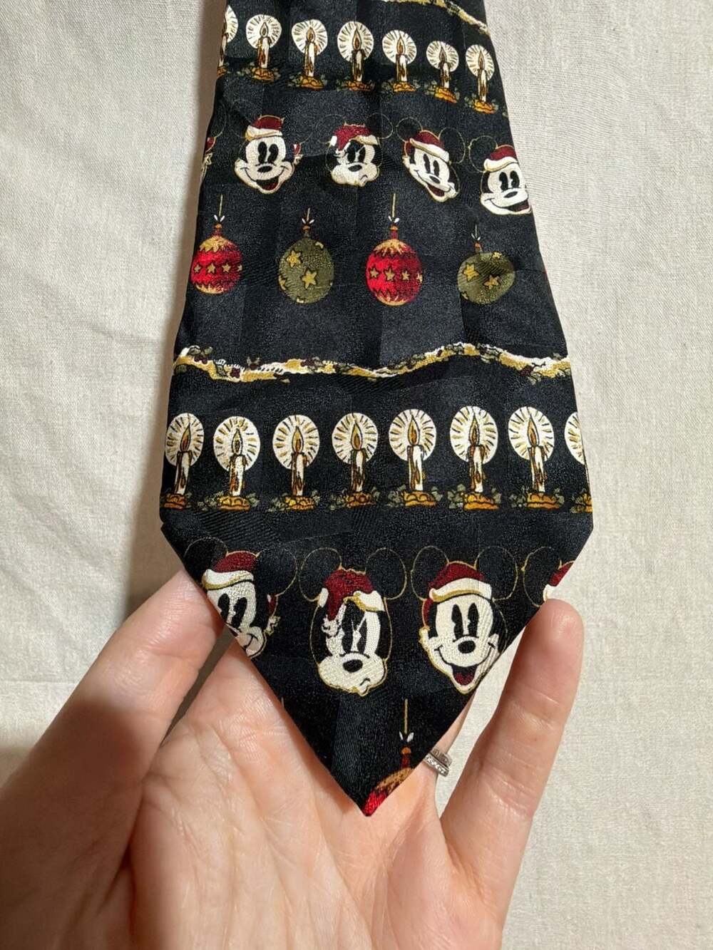 Vintage Mickey & Co. Atlas Design Disney Christmas Mickey Mouse Silk Tie
